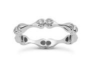 0.36 ct Ladies Round Cut Diamond Eternity Wedding Band Ring in Prong Setting in 18 kt White Gold