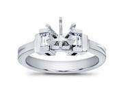 0.40 Ct Ladies Bagutte Cut Diamond Semi Mount Engagement Ring in 14 kt White Gold
