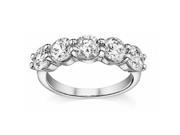 1.50 ct Five Stone Ladies Round Cut Diamond Wedding Band Ring in 14 kt White Gold