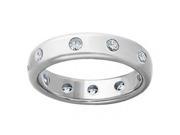 0.75 Men s Round Cut Diamond Eternity Wedding Band Ring in 18 kt White Gold