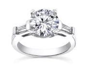 1.10 ct Ladies Round And Bagutte Cut Diamond Engagement Ring in Platinum