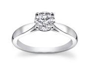 0.75 Ct Ladies Round Cut Diamond Engagement Ring in 18 kt White Gold