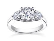 1.95 Ct Ladies Round Cut Diamond Three Stone Engagement Ring in 18 kt White Gold