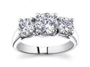 1.93 Ct Ladies Round Cut Diamond Three Stone Engagement Ring in Platinum