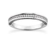 0.65 ct Ladies Round Cut Diamond Wedding Band With Diamonds on The Side in 18 kt White Gold
