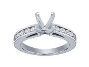 0.75 ct Channel Set Round Cut Diamond Semi Mount Engagement Ring in 18 kt White Gold