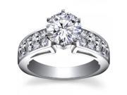 2.00 ct Ladies Two Row Round Cut Diamond Engagement Ring in 14 kt White Gold