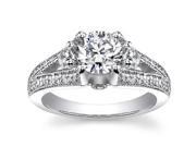 1.49 ct Vintage Style Round Cut Diamond Engagement Ring in 18 kt White Gold