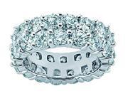 4.50 ct Two Row Diamond Eternity Wedding Band Ring in 18 kt White Gold