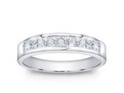 1.00 ct Men s Princess Cut Diamond Wedding Band Ring in 14 kt White Gold