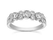 1.00 ct Ladies Round Cut Diamond Wedding Band Ring In Bezel Settingin 18 kt White Gold
