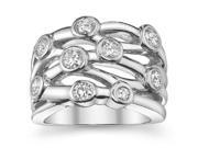 1.50 ct Ladies Round Cut Diamond Anniversary Ring In Bezel Settingin 14 kt White Gold