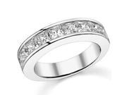 2.00 ct Princess Cut Diamond Wedding Band Ring In Chanel Settingin Platinum