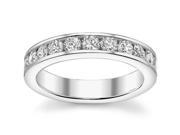 1.00 Ct Round Cut Diamond Wedding Band Ring In Channel Settingin 14 kt White Gold