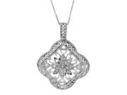 Genuine Natural 1 2 Cttw Diamond G H I1 I2 Filigree art Deco Pendant Necklace In Sterling Silver