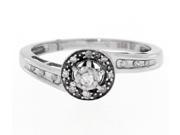 Genuine Natural 0.10 Cttw Diamond G H I1 I2 Halo Pave Ring In Sterling Silver