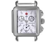 MICHELE Deco Diamond Dial Accented Stainless Steel Watch Head
