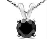 Genuine 1.75 Ct. Black Spinel Necklace in Sterling Silver