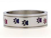 Paw Print Ring In Stainless Steel