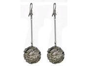 Elegant Silver Plated Wire Ball Dangle Earrings