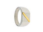 Two Tone Silver And Gold Ring In Stainless Steel