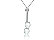 Fashionable 0.17 Cttw Diamond 7 8mm Pearl Dangle Necklace In 18K White Gold