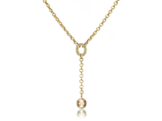Trendy Tassel Dangle 7mm Pearl Necklace In 18K Yellow Gold