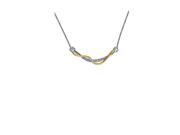 Luxurious 0.02 Cttw Diamond Accent Two Tone Twisted Necklace In 14K Gold Plated