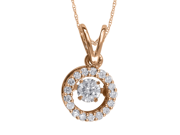 Stylish 1 Cttw Dancing Stone Diamond Pendant Necklace G H I1 I2 In 14K Rose Gold
