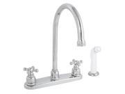 Sanibel Lead Free Two Handle Kitchen Faucet with Spray Chrome