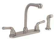 Sanibel Two Handle Hi Rise Kitchen Faucet with Spray Brushed Nickel