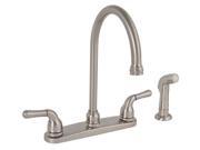 Sanibel Two Handle Hi Arch Kitchen Faucet with Spray Brushed Nickel
