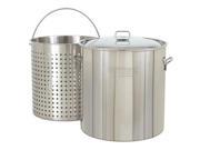 Bayou Classic 82 Quart Stainless Steel Stockpot with Steam Boil Basket