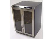 Avanti WCV38DZ Dual Zone Side by Side Wine Chiller Black Cabinet with Glass Door and Stainless Steel Frame and Handle