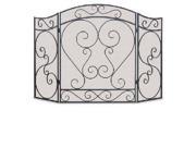 3 Panel Country Scroll Screen Black