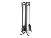 5 Piece Forged Hearth Tool Set Matte Black