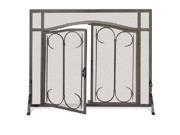 Iron Gate Screen with Arched Doors Burnished Black