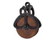 Vintage Cast Iron and Wood Wheel Farm Pulley Large