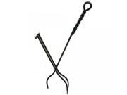Individual Wrought Iron Tongs Rope Des