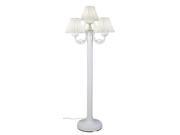 Versailles Floor Lamp 10451 with White Body and White Wicker Shades