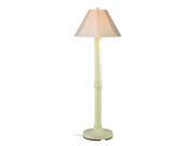 Seaside Bisque Outdoor Floor Lamp with Antique Beige Linen Shade