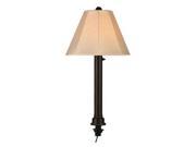 Umbrella Black Tube Table Lamp with Antique Beige Linen Shade