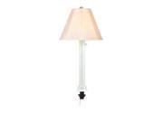 Umbrella White Tube Table Lamp with Antique Beige Linen Shade