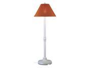 San Juan White Outdoor Floor Lamp with Chili Linen Shade