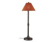 San Juan Bronze Outdoor Floor Lamp with Chili Linen Shade