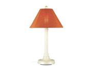 San Juan 34 White Outdoor Table Lamp with Chili Linen Shade
