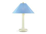 Catalina Bisque Outdoor Table Lamp with Sky Blue Shade