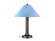 Catalina Bronze Outdoor Table Lamp with Sky Blue Shade