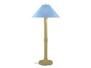 Catalina Bisque Outdoor Floor Lamp with Sky Blue Shade
