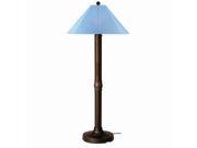 Catalina Bronze Outdoor Floor Lamp with Sky Blue Shade
